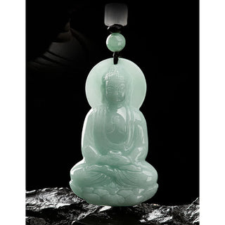 Buddha Gift Amitabha Buddha Jade Amulet Compassion String Necklace