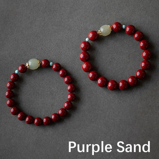 Buddha Gift Cinnabar Green Aventurine Fortune Luck Bracelet