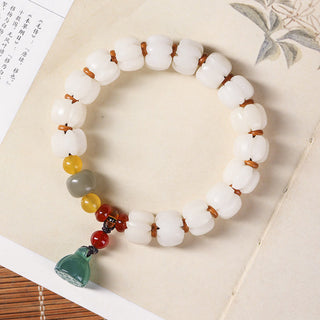 Buddha Gift Natural Bodhi Seed Red Agate Bodhi Calm Harmony Engraved Pumpkin Bead Lotus Bracelet