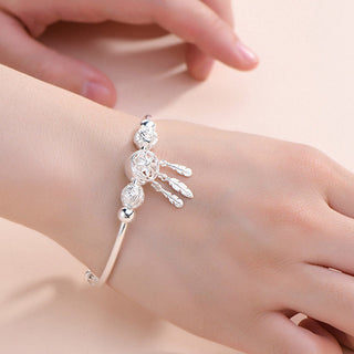 Buddha Gift Tibetan White Copper Blessing Dream Catcher Charm Bracelet