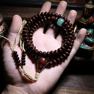 Buddha Gift Natural Tibet 108 Mala Beads Purple Bodhi Seed Three-eyed Dzi Bead Copper Dorje Harmony Bracelet