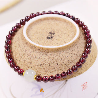 Buddha Gift Natural Garnet Jade Bead Purification Bracelet