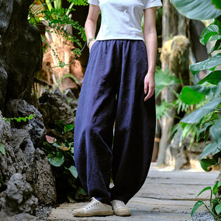 Buddha Gift Solid Color Loose Yoga Harem Pants With Pockets