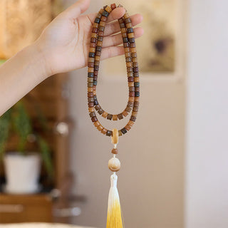 Buddha Gift 108 Mala Beads Bodhi Seed Buddha Hand Lotus Engraved Harmony Bracelet