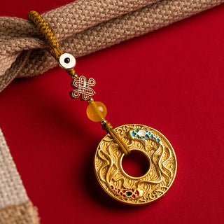 Buddha Gift Double Koi Fish Peace Buckle Wealth Luck Key Chain