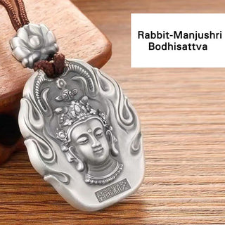Buddha Gift Chinese Zodiac Natal Buddha Om Mani Padme Hum Lotus Compassion Necklace Pendant