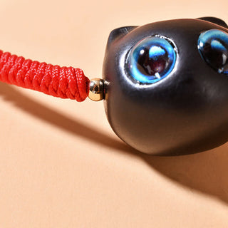 Buddha Gift Ebony Wood Cat Head Pattern Peace King Kong Knot Braided Bracelet