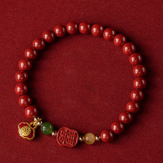 Buddha Gift Cinnabar Happiness Calm Bracelet