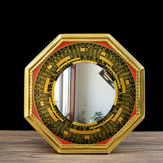 Buddha Gift Feng Shui Bagua Map Five-Emperor Coins Gourd Balance Living Room Energy Map Mirror
