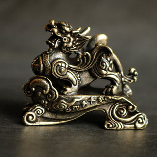 Buddha Gift Handmade FengShui PiXiu Copper Wealth Luck Decoration