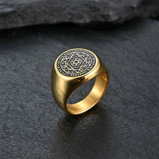 Buddha Gift 12 Constellations of the Zodiac Star of David Protection Ring