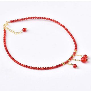 Buddha Gift Red Agate Confidence Calm Anklet