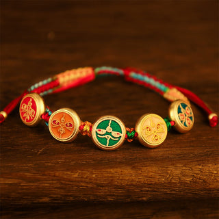 Buddha Gift Tibetan Five God Of Wealth Colorful Rope Braided Luck Bracelet