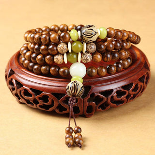 Buddha Gift Tibetan Rosewood Mala Protection Calm Bracelet