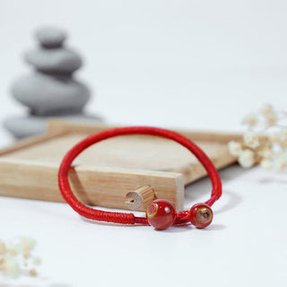 Buddha Gift FengShui Lucky Red String Ceramic Bracelet