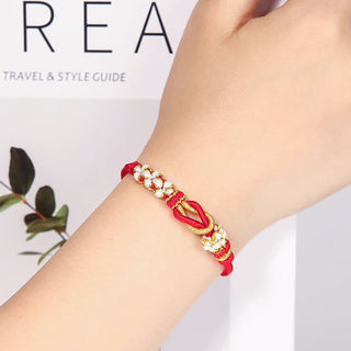 Buddha Gift Handmade Peach Blossom Knot Eight Thread Peace Knot Luck Protection Bracelet