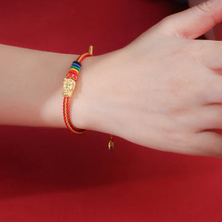 Buddha Gift 999 Sterling Silver Luck Year Of The Dragon Colorful Rope Bracelet