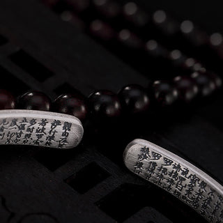 Buddha Gift 999 Sterling Silver Six True Words Heart Sutra Protection Bracelet Bangle