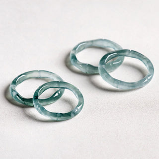 Buddha Gift Natural Jade Bamboo Prosperity Abundance Ring