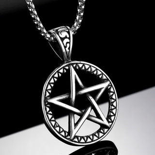 Buddha Gift Pentagram Titanium Steel Balance Necklace Pendant