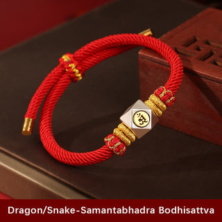 Buddha Gift 999 Sterling Silver Chinese Zodiac Natal Buddha Red Rope Luck Strength Handcrafted Kids Bracelet