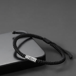 Buddha Gift Tibet Koi Fish Wealth Black String Bracelet
