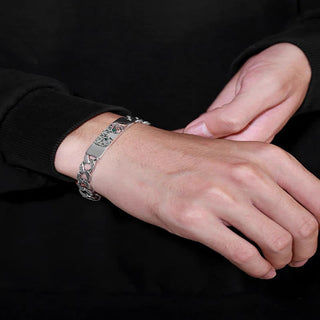 Buddha Gift Tiger Tang Dynasty Flower Design Copper Luck Chain Bracelet