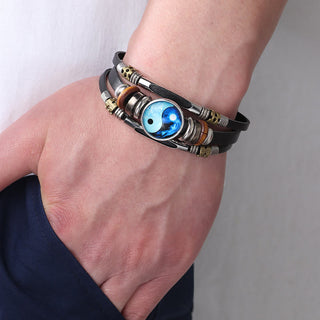 Buddha Gift Yin Yang Leather Balance Bracelet