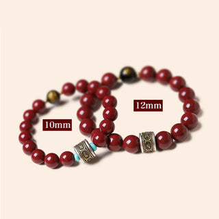 Buddha Gift 925 Sterling Silver Chinese Zodiac Natal Buddha Cinnabar Om Mani Padme Hum Calm Bracelet