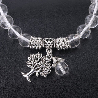 Buddha Gift Natural Gemstone Tree of Life Lucky Charm Stretch Bracelet