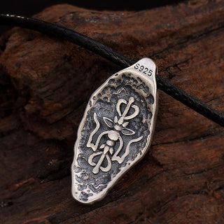 Buddha Gift Tibetan 925 Sterling Silver Om Mani Padme Hum Dorje Vajra Engraved Strength Necklace Pendant