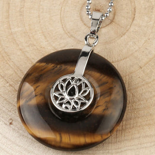 Buddha Gift Various Crystal Amethyst Pink Crystal Lotus Healing Necklace Pendant