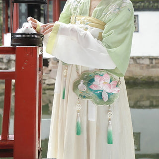 Buddha Gift Luck Embroidery Lotus Koi Fish Rabbit Flower Hanfu Bag Crossbody Bag Shoulder Bag