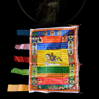 Buddha Gift Tibetan Colorful Windhorse Protection Outdoor Prayer Flag Decoration
