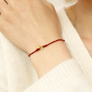 Buddha Gift 925 Sterling Silver Gold Plated Luck Red String Bracelet