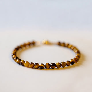 Buddha Gift 14K Gold Plated Natural Tiger Eye Stone Courage Protection Bracelet