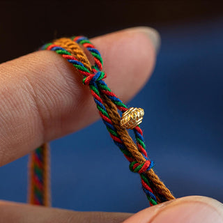 Buddha Gift Tibetan Handmade Om Mani Padme Hum Prayer Wheel Protection Strength String Bracelet