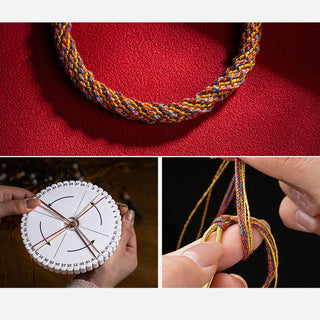 Buddha Gift Handmade Multicolored Tibetan Om Mani Padme Hum Ruyi Auspicious Charm Braided Bracelet