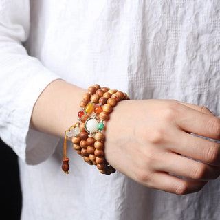 Buddha Gift Tibetan Rosewood Mala Healing Necklace Bracelet