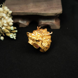 Buddha Gift Golden Dragon Luck Protection Ring
