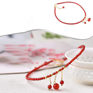 Buddha Gift Red Agate Confidence Calm Anklet