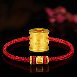 Buddha Gift Tibet 999 Gold Om Mani Padme Hum Engraved Protection Lucky Bead Bracelet