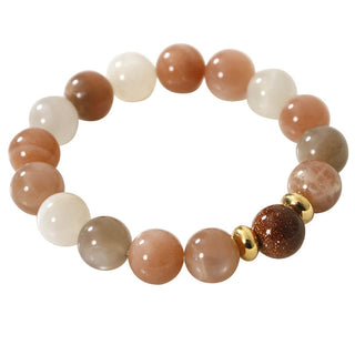Buddha Gift Natural Sun Stone Gold Sandstone Wealth Positive Bracelet