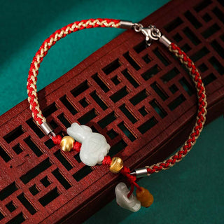 Buddha Gift Chinese Zodiac Jade Prosperity Red String Bracelet Anklet