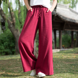 Buddha Gift Plain Wide Leg Pants Dance Women's Yoga Pants With Pockets