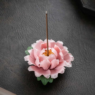 Buddha Gift Tibetan Lotus Blessing Ceramic Stick Incense Burner Decoration