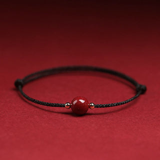 Buddha Gift Natural Lucky Cinnabar Bead Blessing String Bracelet Anklet