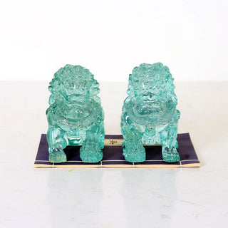 Buddha Gift 2Pcs Lion Statue Courage Strength Resin Home Office Decoration
