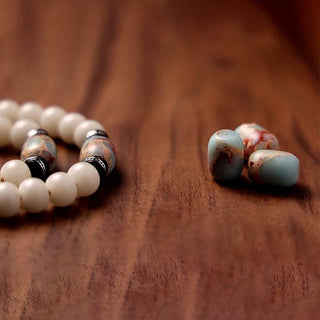 Buddha Gift Tibet 108 Mala Beads Bodhi Seed Bagua Vajra Dzi Bead Gray Agate Wealth Bracelet