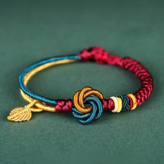 Buddha Gift Tibetan Handmade Mandala Knot Leaf Luck Rope Bracelet